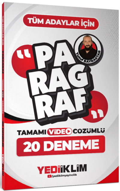 Tüm Adaylar İçin Paragraf Tamamı Video Çözümlü 20 Deneme Yediiklim Yayınları Panda Fotokopi & Baskı Merkezi