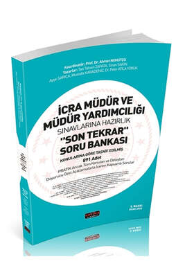 İCRA MÜDÜRLÜĞÜ SINAVINA HAZIRLIK SON TEKRAR TAMAMI ÇÖZÜMLÜ SORU BANKASI Panda Fotokopi & Baskı Merkezi