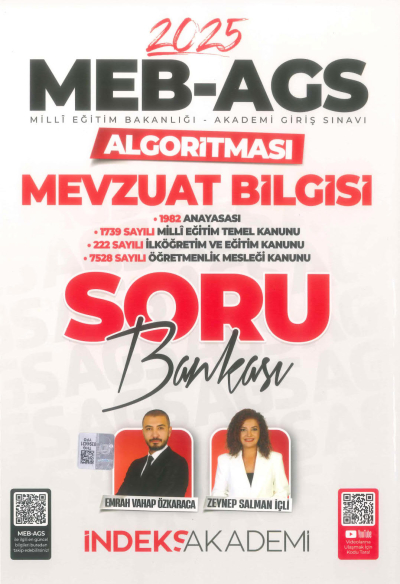 2025 MEB AGS Algoritması Mevzuat Bilgisi Soru Bankası Çözümlü İndeks Akademi Yayıncılık Panda Fotokopi & Baskı Merkezi