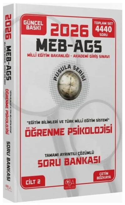2026 MEB-AGS Eğitim Bilimleri Öğrenme Psikolojisi Soru Bankası Çözümlü Pusula Serisi CBA Yayınları Panda Fotokopi & Baskı Merkezi