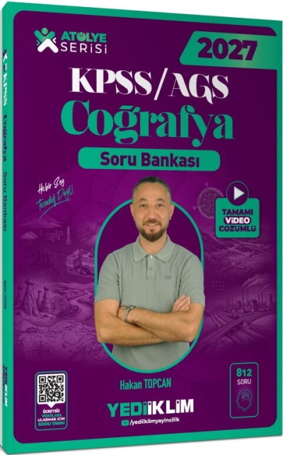 KPSS MEB-AGS Coğrafya Atölye Soru Bankası Çözümlü Hakan Topcan Yediiklim Yayınları Panda Fotokopi & Baskı Merkezi