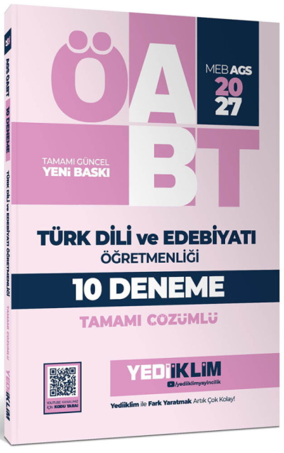 2027 MEB AGS ÖABT Türk Dili ve Edebiyatı Öğretmenliği Tamamı Çözümlü 10 Deneme Yediiklim Yayınları Panda Fotokopi & Baskı Merkezi