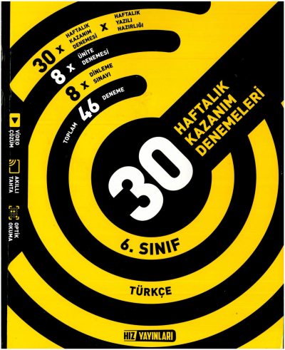 6.Sınıf Türkçe Haftalık Deneme Hız Yayınları Panda Fotokopi & Baskı Merkezi