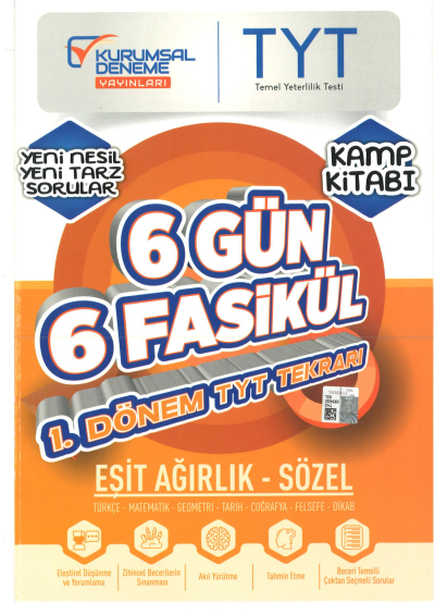 TYT Eşit Ağırlık Sözel 6 Gün 6 Fasikül Yarıyıl Genel Tekrar Kamp Kitabı Panda Fotokopi & Baskı Merkezi