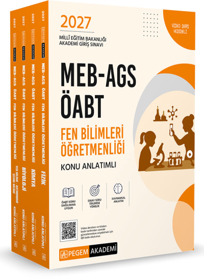 2027 ÖABT MEB-AGS Fen Bilimleri Öğretmenliği Konu Anlatımı Modüler Set (Fizik-Kimya-Biyoloji-Yer Bilimleri-Astronomi-Çevre Bilimi) Pegem Akademi Yayınları