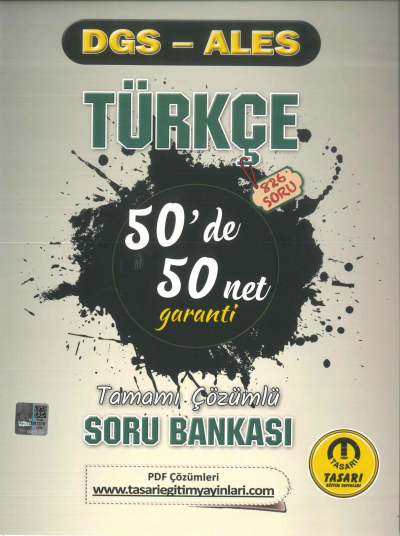 DGS-ALES TÜRKÇE 50'DE 50 NET TAMAMI ÇÖZÜMLÜ SORU BANKASI Panda Fotokopi & Baskı Merkezi