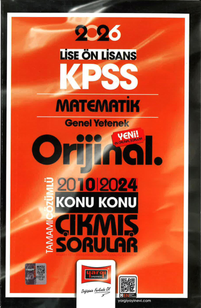 2026 KPSS Lise-Önlisans Matematik Orijinal 2010-2024 Konu Konu Çıkmış Sorular Yargı Yayınları Panda Fotokopi & Baskı Merkezi