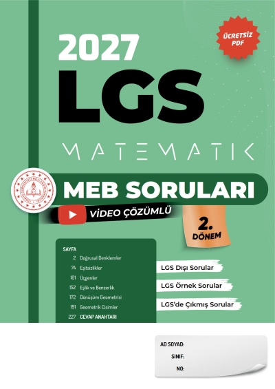 2027 LGS Matematik MEB Soruları 2. Dönem Panda Fotokopi & Baskı Merkezi