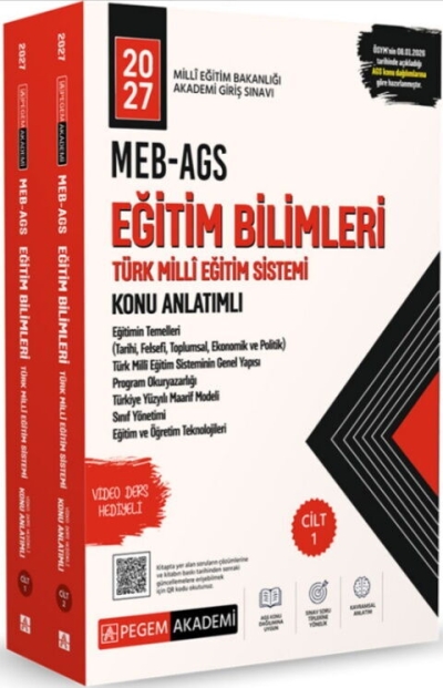 MEB AGS Eğitim Bilimleri ve Türk Millî Eğitim Sistemi Konu Anlatımlı Pegem Yayınları (CİLT 1-2) Panda Fotokopi & Baskı Merkezi