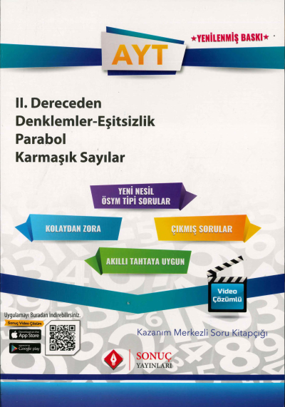 AYT 2. DERECEDEN DENKLEMLER EŞİTSİZLİK PARABOL KARMAŞIK SAYILAR SORU KİTAPÇIĞI Panda Fotokopi & Baskı Merkezi