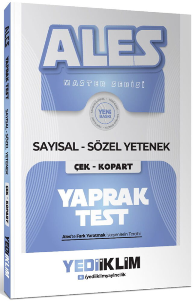 2027 ALES Master Seris Sayısal Sözel Yetenek Çek Kopart Yaprak Test Yediiklim Yayınları