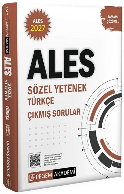 2027 ALES Sözel Yetenek Türkçe Çıkmış Sorular Çözümlü Pegem Akademi Yayınları Panda Fotokopi & Baskı Merkezi