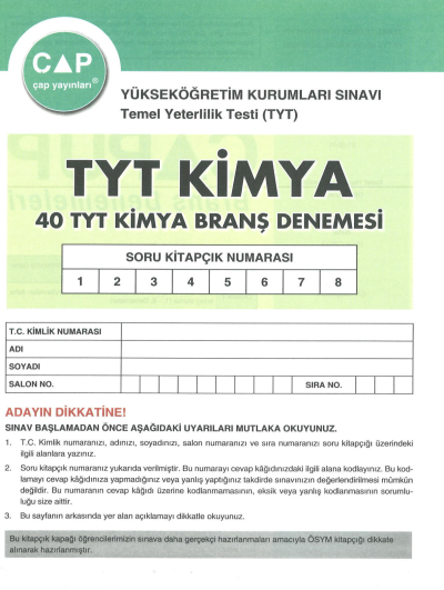 TYT Kimya 40 x 7 Up Deneme Panda Fotokopi & Baskı Merkezi