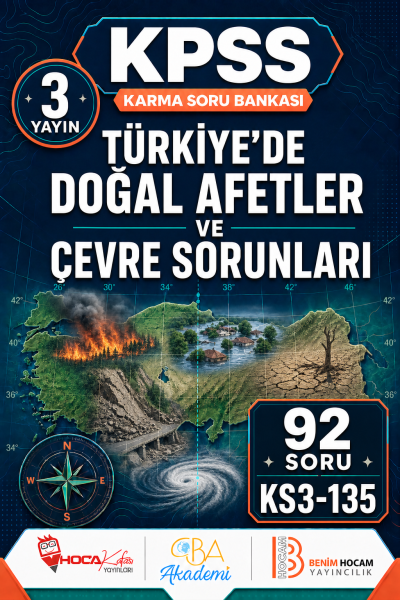 Türkiye’de Doğal Afetler ve Çevre Sorunları 3 Yayın 92 Soru (Benim Hocam - CBA - Hoca Kafası Yayınları) Panda Fotokopi & Baskı Merkezi