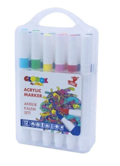 Globox Akrilik Marker Kalem Seti 12 Renk Panda Fotokopi & Baskı Merkezi