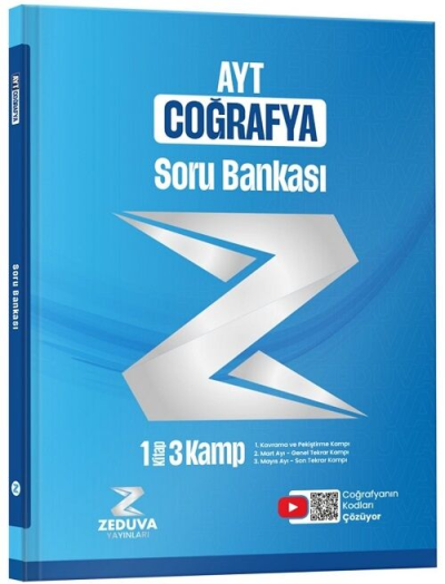 Coğrafyanın Kodları AYT Coğrafya 1 Kitap 3 Kamp Soru Bankası Zeduva Yayınları Panda Fotokopi & Baskı Merkezi