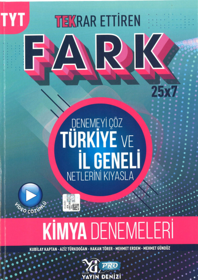 TYT Kimya Fark 25 x 7 Tekrar Ettiren Denemeleri Panda Fotokopi & Baskı Merkezi