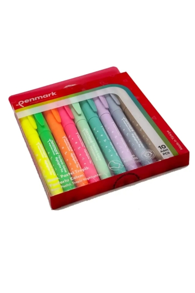 Penmark Kalem Tipi Fosforlu Bristol Kalem Neon Pastel Tropik Renkler 10 Lu Panda Fotokopi & Baskı Merkezi