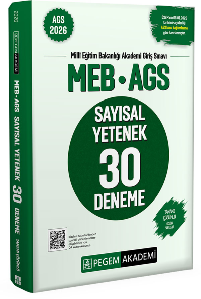 2026 MEB-AGS Sayısal Yetenek 30 Deneme Çözümlü Pegem Akademi Yayınları