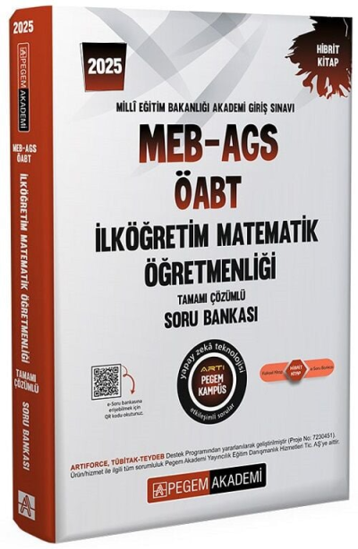 2025 MEB-AGS-ÖABT İlköğretim Matematik Öğretmenliği Tamamı Çözümlü Soru Bankası Pegem Akademi Yayıncılık