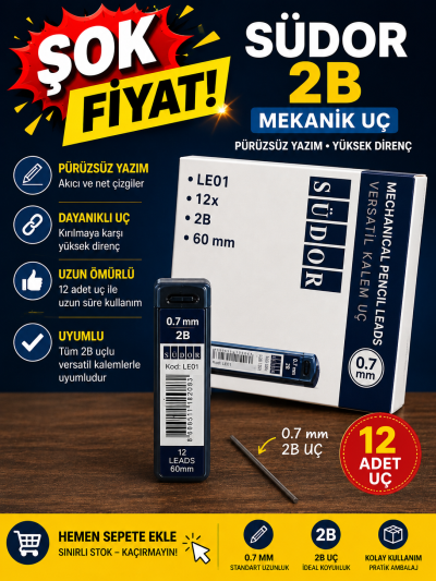 12 li 0.7 MM 2B Kalem Ucu Südor Panda Fotokopi & Baskı Merkezi