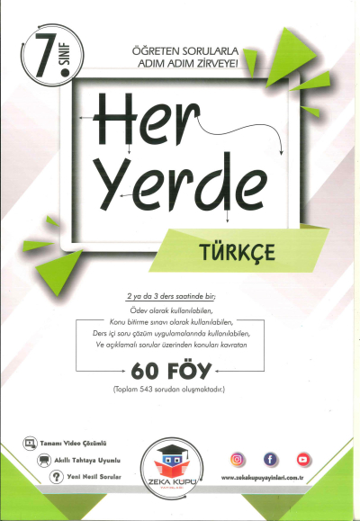 7. Sınıf Her Yerde Türkçe Soru Bankası Zeka Küpü Yayınları Panda Fotokopi & Baskı Merkezi