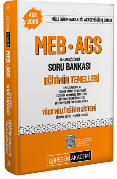 2026 MEB-AGS Eğitimin Temelleri ve Türk Milli Eğitim Sistemi Soru Bankası Çözümlü Pegem Akademi Yayınları Panda Fotokopi & Baskı Merkezi