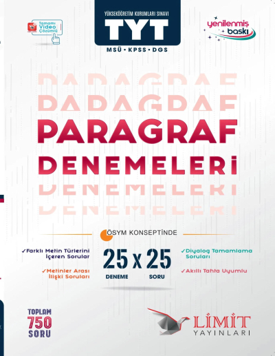TYT Paragraf 25 X 25 Denemeleri Limit Yayınları Panda Fotokopi & Baskı Merkezi