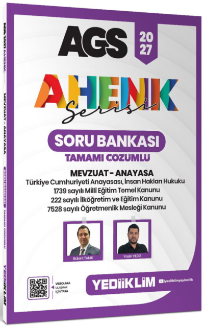 2027 MEB-AGS Mevzuat-Anayasa Soru Bankası Çözümlü Ahenk Serisi Yediiklim Yayınları
