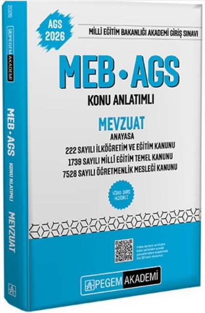 2026 MEB-AGS Konu Anlatımlı Mevzuat Pegem Akademi Yayıncılık Panda Fotokopi & Baskı Merkezi