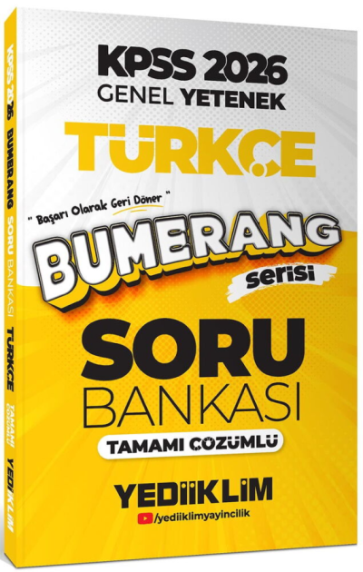 2026 KPSS Türkçe Bumerang Soru Bankası Çözümlü Yediiklim Yayınları Panda Fotokopi & Baskı Merkezi