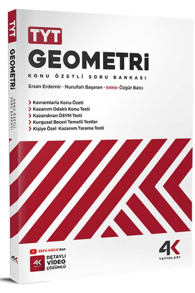 TYT Geometri Konu Özetli Soru Bankası 4K Yayınları