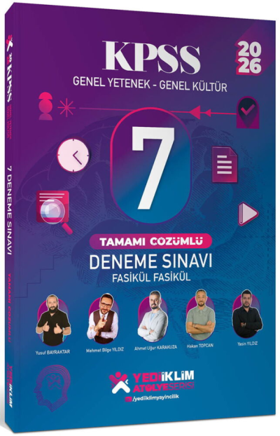 2026 KPSS Genel Yetenek-Genel Kültür Fasikül Fasikül 7 Deneme Sınavı Tamamı Çözümlü Yediiklim Yayınları