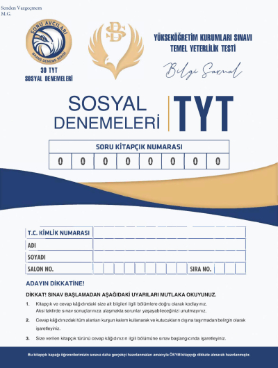 TYT Sosyal Denemeleri Bilgi Sarmal Panda Fotokopi & Baskı Merkezi
