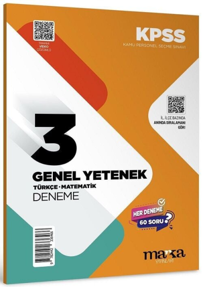KPSS Türkçe Matematik Genel Yetenek Video Çözümlü 3 Deneme Sınavı Marka Yayınları Panda Fotokopi & Baskı Merkezi
