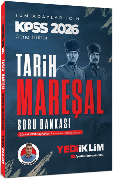 2026 KPSS Mareşal Genel Kültür Tarih Tüm Adaylar İçin Soru Bankası Yediiklim Yayınları Panda Fotokopi & Baskı Merkezi