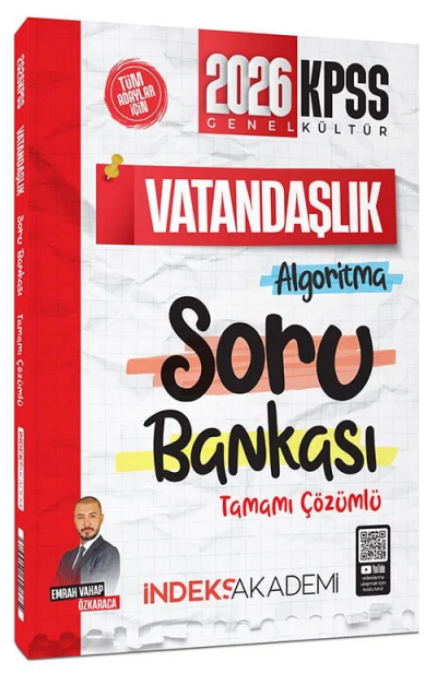2026 KPSS Vatandaşlık Algoritma Soru Bankası Çözümlü Emrah Vahap Özkaraca İndeks Akademi Yayıncılık Panda Fotokopi & Baskı Merkezi