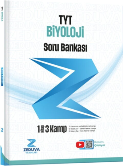 Biosem TYT Biyoloji 1 Kitap 3 Kamp Soru Bankası Zeduva Yayınları Panda Fotokopi & Baskı Merkezi