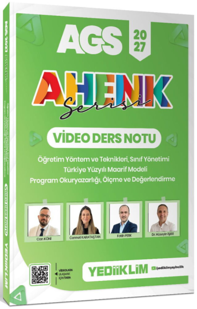 2027 MEB-AGS Eğitim Bilimleri ÖYT, Sınıf Yönetimi, TYMM, Program Okuryazarlığı, Ölçme Değerlendirme Video Ders Notu Ahenk Serisi Yediiklim Yayınları