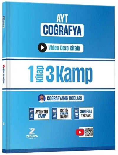 Coğrafyanın Kodları AYT Coğrafya 1 Kitap 3 Kamp Video Ders Kitabı Zeduva Yayınları Panda Fotokopi & Baskı Merkezi