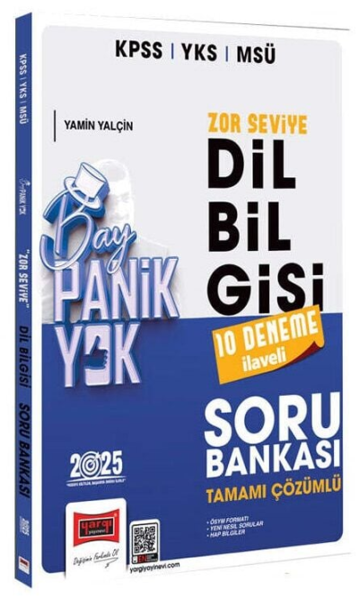 2025 KPSS YKS MSÜ Tamamı Çözümlü Panik Yok Zor Seviye Dil Bilgisi Soru Bankası Yargı Yayınları Panda Fotokopi & Baskı Merkezi
