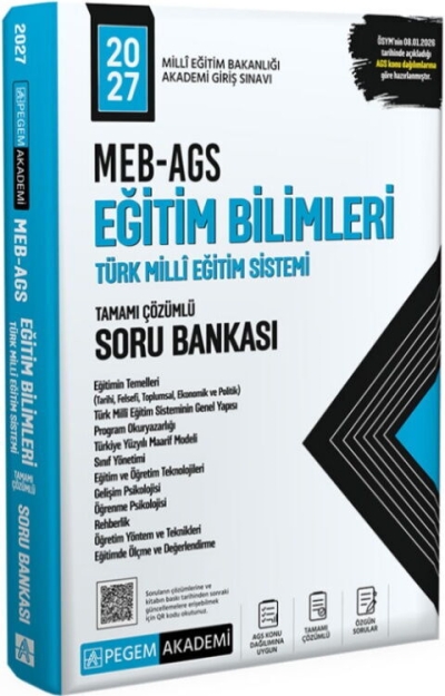 MEB AGS Eğitim Bilimleri ve Türk Millî Eğitim Sistemi Soru Bankası Pegem Yayınları Panda Fotokopi & Baskı Merkezi