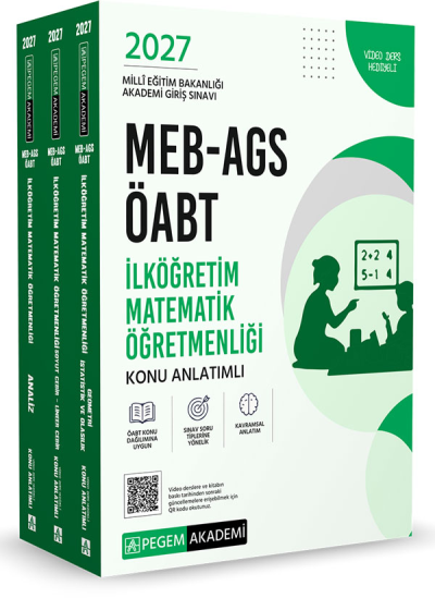 2027 ÖABT MEB-AGS İlköğretim Matematik Öğretmenliği Konu Anlatımlı Modüler Set Pegem Akademi Yayınları Panda Fotokopi & Baskı Merkezi