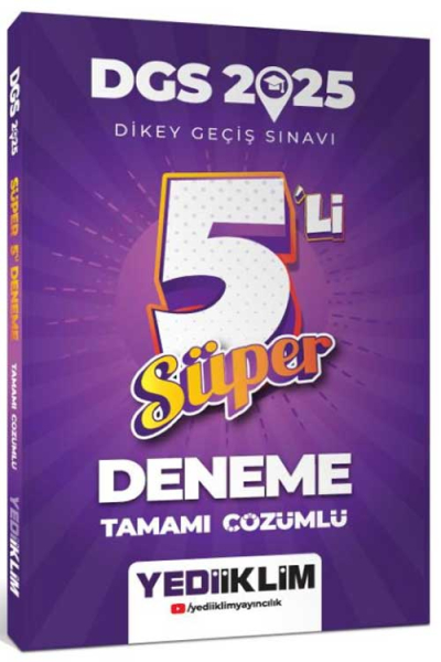 2025 DGS Tamamı Çözümlü Süper 5li Deneme Yediiklim Yayınları Panda Fotokopi & Baskı Merkezi