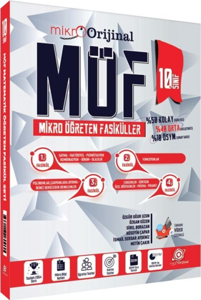 Mikro 10. Sınıf Matematik MÖF Mikro Öğreten Fasiküller Orijinal Yayınları Panda Fotokopi & Baskı Merkezi