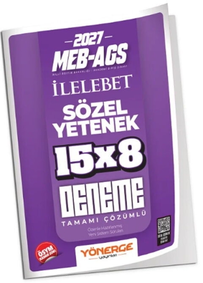MEB-AGS Sözel Yetenek İLELEBET 15x8 Deneme Çözümlü Yönerge Yayınları Panda Fotokopi & Baskı Merkezi