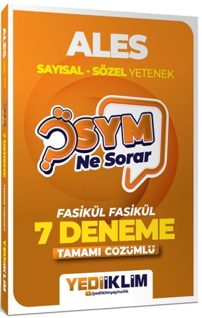 2027 ÖSYM Ne Sorar ALES Tamamı Çözümlü Fasikül 7 Deneme Yediiklim Yayınları Panda Fotokopi & Baskı Merkezi
