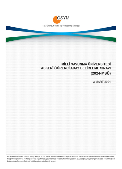 MSÜ Çıkmış Sorular 2018-2024 Panda Fotokopi & Baskı Merkezi