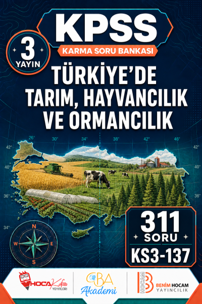 Türkiye’de Tarım, Hayvancılık ve Ormancılık 3 Yayın 311 Soru (Benim Hocam - CBA - Hoca Kafası Yayınları) Panda Fotokopi & Baskı Merkezi