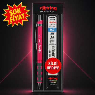 Rotring Tikky 0.7 Uçlu Kalem 2B Kalem Ucu Silgi li 3'lü Set Panda Fotokopi & Baskı Merkezi